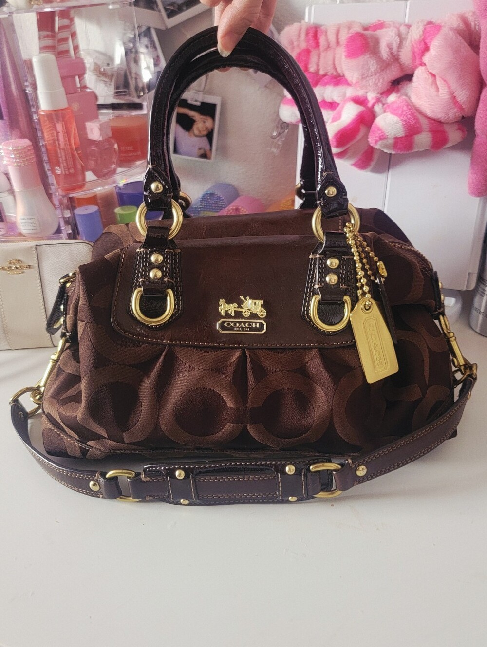Y2k Rare Vintage Chocolate Coach Madison Sabrina Satchel Shoulder Bag 12947